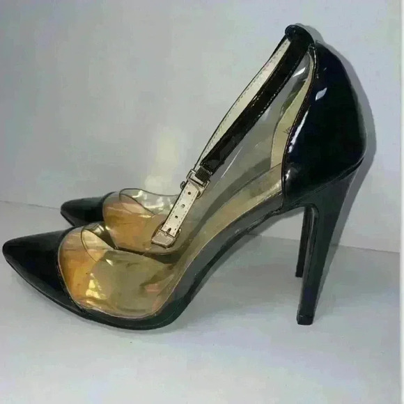 NEW Cape Robbin black gold ankle strap heel 4.5 pointed toe Size 8.5 minor flaws - Picture 5 of 14